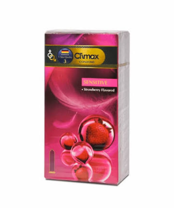 کاندوم کلایمکس مدل حساس (Sensitive Strawberry) توت فرنگی ساده