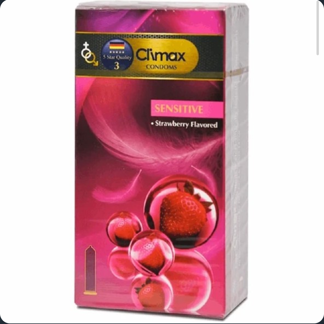 کاندوم کلایمکس مدل حساس (Sensitive Strawberry)  توت فرنگی ساده